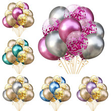 15 pçs festa de aniversário feliz decoração balão multicolorido látex sólido n confetes balão decorações da festa de aniversário crianças balões 2024 - compre barato