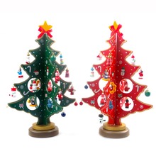 Árbol de Navidad de madera para decoración del hogar, adornos de Navidad en miniatura, 1 Uds. 2024 - compra barato