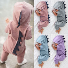 2018 New Brand Infant Newborn Baby Kids Boys Girls Dinosaur Short Sleeve Hooded Jumpsuit Romper Clothes Outfit 2024 - buy cheap