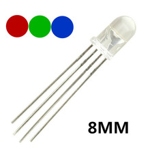 250pcs 8mm RGB Common Anode LED Diode Light Round Tricolor Red Green Blue Light-Emitting Diode LED Lamp 4Pin Transparent Bulb 2024 - buy cheap