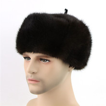 2021new genuino de los hombres totalmente de pelo de visón sombrero para mantener caliente hecho a mano de alta calidad de gorro de Lei Feng oído protección 2024 - compra barato