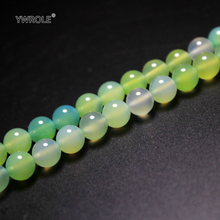 Cuentas de ágata de uva Natural de forma redonda, color verde para pulsera de joyería, Material de 6/8/10/ 12mm, hebra al por mayor 2024 - compra barato