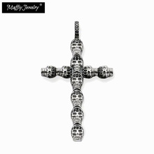 Black Skull Cross Pendant,Europe Style Rebel Fashion Good Jewerly For Men And Women, Gift In 925 Sterling Silver,Super Deals 2024 - buy cheap