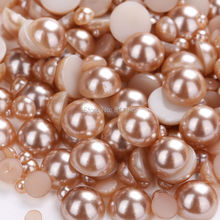 Mix Sizes Half Round FlatBack Pearl Bead,2mm 3mm 4mm 5 6 8 10mm Coffee ABS fashion decor jewelry for Nail Art DIY Phone 2024 - купить недорого