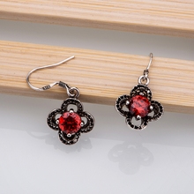 Silver Plated  earrings , Silver Plated fashion jewelry , petaline red black  /cfdakwka dwlamnsa LQ-E102 2024 - buy cheap
