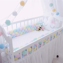 Travesseiro para cama de bebê, trançado amortecedor para cama recém-nascido, decoração de quarto infantil com 4 fios 2024 - compre barato
