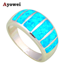 Huge style design Blue fire Opal Silver Rings fashion jewelry USA size #6.5 #7.5 OR513A hot selling 2024 - buy cheap