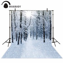 Allenjoy professional photography background beautiful forest snowflake Bokeh Winter Christmas theme backdrop photobooth 2024 - buy cheap