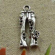 Abalorios para pantalones de plata tibetana, 28x11mm #105, 1583 piezas 2024 - compra barato