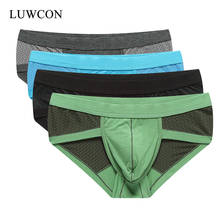 LUWCON 4Pcs/Lot Modal Men Briefs Mesh Men's Underwear Briefs Comfortable Breathable Mens Underpants Panties DK03 2024 - buy cheap