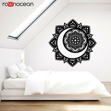 Calcomanía de vinilo para pared, Mandala, flor, Luna, centro de Yoga, pegatinas de Namaste, bohemio, indio, Yoga, YD38 2024 - compra barato