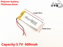 3,7 V, 600 mAH, 602248 полимерный литий-ионный/литий-ионный аккумулятор для игрушек, POWER BANK, GPS, mp3, mp4 2024 - купить недорого