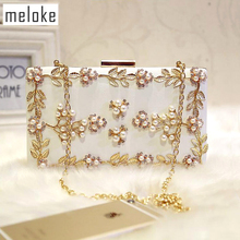 Meloke 2020 Handmade Evening Bags Luxury Diamond Dinner Clutch Wallets Wedding Party Bags For Girls 2 Colors MN258 2024 - buy cheap