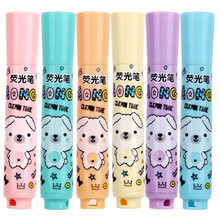 6pc Kawaii Mini Cartoon Highlighter Marker Pen Office School Supplies Student Paiting Drawing Stationery Kid Party Creative Gift 2024 - buy cheap