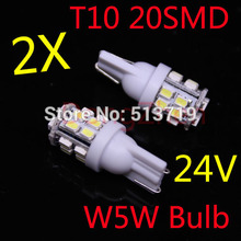 2014 new 2X 24v T10 20 SMD W5W 1206 Car led light Side Wedge Bulb xenon White 194 927 161 168 Auto Interior Packing Car Styling 2024 - buy cheap