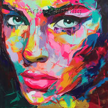 Palette knife painting portrait Palette knife Face Oil painting Impasto figure on canvas Hand painted Francoise Nielly 16-30 2024 - buy cheap