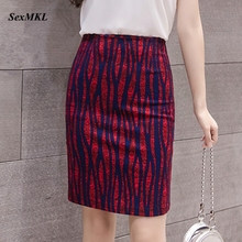 SEXMKL-Falda de tubo alto con corte en la cintura para mujer, faldas a rayas de moda coreana, minifalda ceñida de oficina, ropa elástica de talla grande, Jupe 2020 2024 - compra barato
