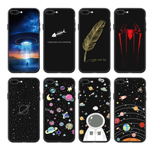 Модный Космический Чехол для Телефона iPhone 6 6S 7 8 Plus 5 5S SE X XR XS Max 7, милый чехол с планетой, луной, звездой, силиконовая задняя крышка, мягкий ТПУ 2024 - купить недорого
