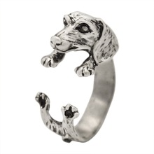 QIAMNI Handmade Dachshund Dog Puppy Animal Rings for Women Girls Pet Lover Gift Boho Chic Hippie Brass Knuckles Rings Jewelry 2024 - buy cheap