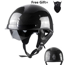 German Pure Carbon Fiber Half Face Motorcycle Helmet Dot Approved Light Weight Open Face Helmet With Inner Sungalsses 2024 - buy cheap