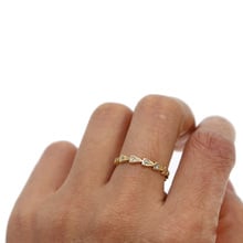 2018 top quality arrow band Cubic zirconia cz Gold color engagement eternity fashion women girl wedding band ring 2024 - buy cheap