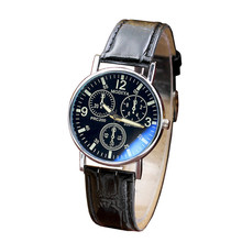 Мужские модные брендовые аналоговые кварцевые часы брендовые шестиконтактные Кристальные синие мужские часы с кожаным ремешком Мужские часы горячая распродажа #5/21 2024 - купить недорого