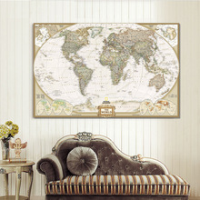 Large Size Single Wall Art The World Map Oil Painting On Canvas Prints Europe Vintage Picture For Living Room Study Office Decor 2024 - buy cheap