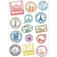 14x Sticker Vintage Scenery Post Mark Seal A4 Size Phone iPad Tablet Laptop Luggage Skateboard Bike Motorcycle Car Styling Decal 2024 - buy cheap
