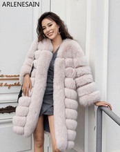 Arlenesain custom 2018 winter new fox fur coat female long section loose fashion European station coat 2024 - buy cheap