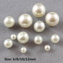 Cuentas redondas de perlas de imitación hechas a mano, accesorios para el cabello, joyería artesanal, 50 Uds. 2024 - compra barato