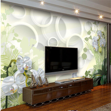 Beibehang-papel tapiz 3d de flores tridimensional, Fondo de tv, mural corto de clivia, mural sin costuras, papel de pared 2024 - compra barato