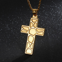 New fashion trend 316 stainless steel European and American style titanium steel cross men's pendant accessories 2024 - buy cheap