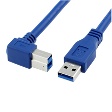 Кабель для принтера с углом 90 градусов, USB 3.0 Type A Male на B Male, синий, 0,6 м, 1 м, 1,8 м 2024 - купить недорого