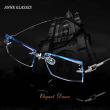 ANNE GLASSES Brand New Prescription Glasses Men's Rimless Titanium Eyeglasses with Super Tough MR-8 Prescription Lenses 2024 - buy cheap