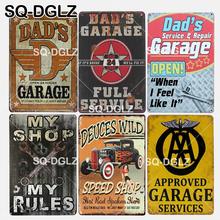 Cartel de hojalata de garaje DAD'S, cartel artístico de artesanías de Metal, decoración de pared, My Shop, My Rules, nuevo, SQ-DGLZ 2024 - compra barato