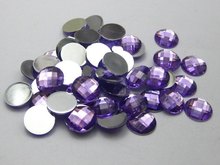 BSTAYLYEXI 200pcs 10mm No Hole Purple Acrylic Flatback Faceted Round Rhinestone Garment Jewelry diy  Accessories 2024 - buy cheap