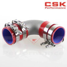 50mm 2" Cast Aluminum 90 Degree Elbow Pipe Turbo Intercooler+ silicone hose kit RED 2024 - buy cheap