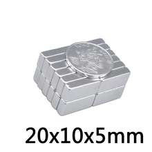 10 piezas 20x10x5mm N35 fuerte cuadrado NdFeB imán de tierra rara 20*10*5mm imanes de neodimio 2024 - compra barato