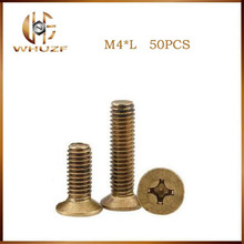 50PCS-M4mm Copper Cross Countersunk Head Screws GB819 Countersunk Head Machine Screws, Flat Head Cross Copper Screws m4 2024 - buy cheap