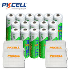 24 baterias recarregáveis do aa da bateria de nimh de pkcell 2200mah aa 1.2v prcharge dos pces bloco com suporte da caixa da bateria de 6 pces aa 2024 - compre barato
