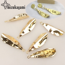 Pingente de distorção em liga de zinco dourada 4 tamanhos 45*14mm para diy, joias da moda, acessórios de fabricação de brincos exagerados 2024 - compre barato