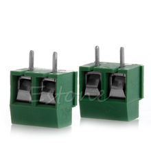 Conector do bloco terminal de parafuso pcb macho, 2 peças 300v 10a 2p 5mm verde passo 2024 - compre barato