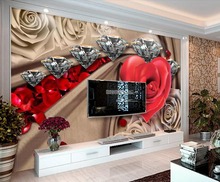 Beibehand-papel de parede romântico com rosas, sala de estar, tv, sofá, plano de fundo, decoração de casa, sala de estar, 3d 2024 - compre barato