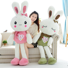 Conejo grande de peluche para niñas, muñeca bonita de conejo grande en vestido, conejo rosa con bufanda, 4 colores, 150cm 2024 - compra barato