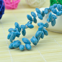 Free Shipping Wholesale 2015 New Briolette Pendants Beads 500Pcs/lot 6x12mm Lake Blue Crystal Glass Teardrop Loose Charm Beads 2023 - buy cheap