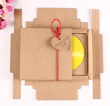 Natural color Kraft CD Paper Case Bag,Blank/Red Heart Kraft Envelopes Kraft Paper Gift Drawer Box Party Favor CD/DVD Gift Box 2024 - buy cheap