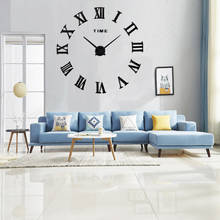 2020 new 3D large Roman digital sticker wall clock DIY modern design Acrylic metal mirror clock adjusted according to wall size 2024 - buy cheap