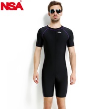 Nsa roupa de banho masculina arena, traje de banho plus size, maiô para meninos de corrida com manga curta 2024 - compre barato