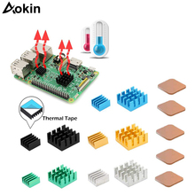 AOKIN-disipador de calor para Raspberry Pi, Kit de refrigeración de cobre de aluminio, almohadilla de refrigeración para Raspberry Pi 3/2/3B + disipador de calor, 12 Uds. 2024 - compra barato