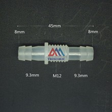 8mm-M12-8mm прямой, Редукционный соединитель пластиковый фитинг колючий редукционный соединитель метрический материал PP 2024 - купить недорого